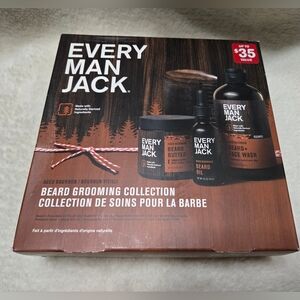 Every Man Jack Aged Bourbon Beard Grooming Collection Gift Set NIB